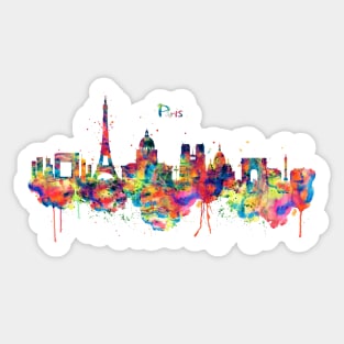 Colorful Paris Skyline Sticker